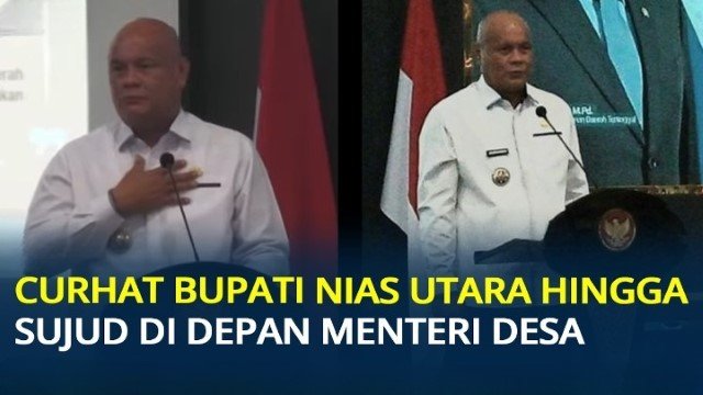VIRAL Bupati Nias Utara ‘Sujud’ Depan Menteri: Kami Capek Miskin, Mohon Akses ke Presiden!